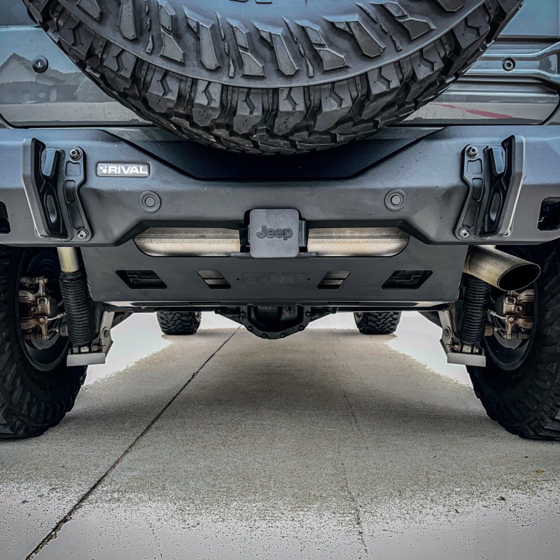 Jeep Wrangler JL Skid Plate - Rival 4x4 - Aluminum Muffler - `18-`27